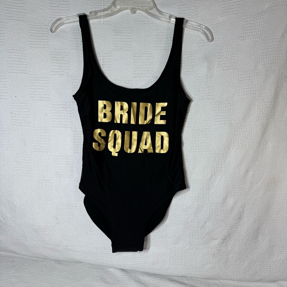 Bride Squad Swimsuit swimwear, black‎ one piece size small